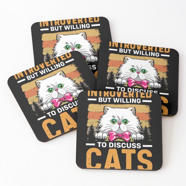Item preview, Introverted but Willing to Discuss Cats designed and sold by GoZayaan.