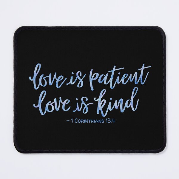 Item preview, Watercolor 1 Corinthians 13:4 - Blue designed and sold by amazingjoy.