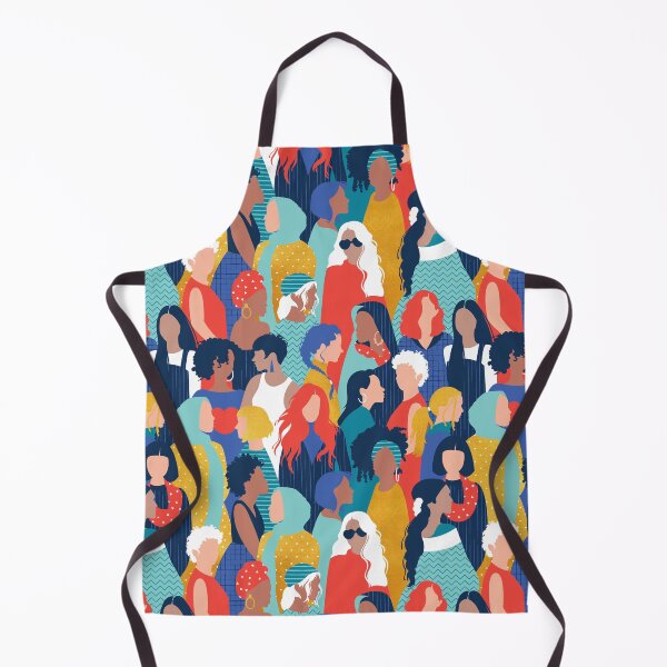 Item preview, Every day we glow International Women's Day // midnight navy blue background teal, mint, electric blue neon orange red and gold humans designed and sold by SelmaCardoso.