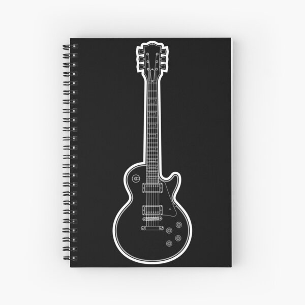 Gibson Les Paul Full Body Electric Guitar Line Drawing Spiral Notebook By Killerriffs Redbubble 4225