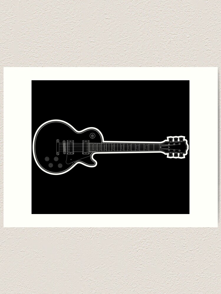 Gibson Les Paul Full Body Electric Guitar Line Drawing Art Print By Killerriffs Redbubble 3307