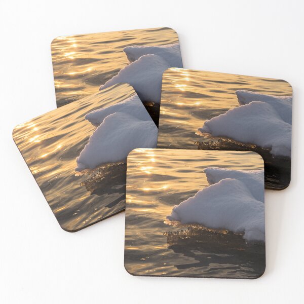 Item preview, Icy Gold and Silk - Luminous Icicles Reflected on Glossy Water designed and sold by Georgia Mizuleva.