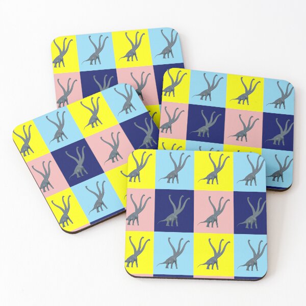 Item preview, Three-Necked Dinosaur Multicolor Pattern (black background) designed and sold by CosmicStory.
