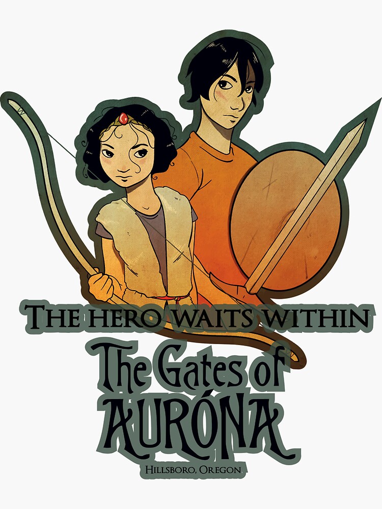 Thumbnail 3 of 3, Sticker, The Gates of Aurona - The Hero Waits Within designed and sold by TonyaMacalino.