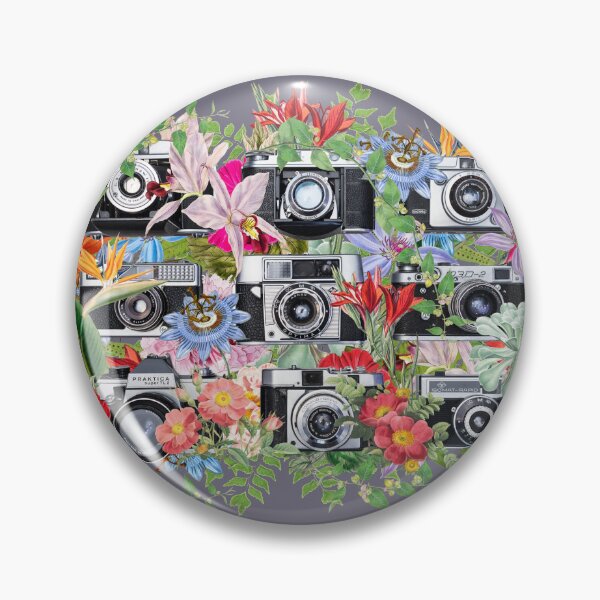 Item preview, Cool Selection Of Retro Cameras, I Love Photography, Oval Shape Vintage Cameras And Beautiful Flowers designed and sold by TrulyEpoque.