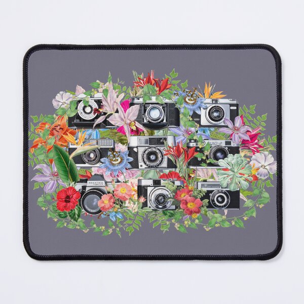 Item preview, Cool Selection Of Retro Cameras, I Love Photography, Oval Shape Vintage Cameras And Beautiful Flowers designed and sold by TrulyEpoque.