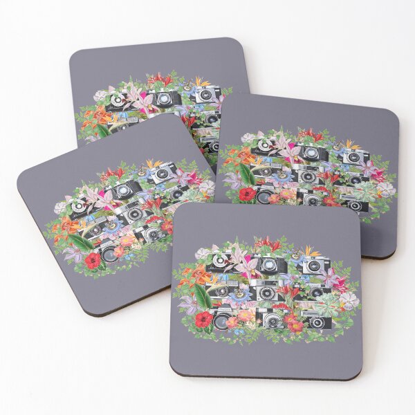 Item preview, Cool Selection Of Retro Cameras, I Love Photography, Oval Shape Vintage Cameras And Beautiful Flowers designed and sold by TrulyEpoque.