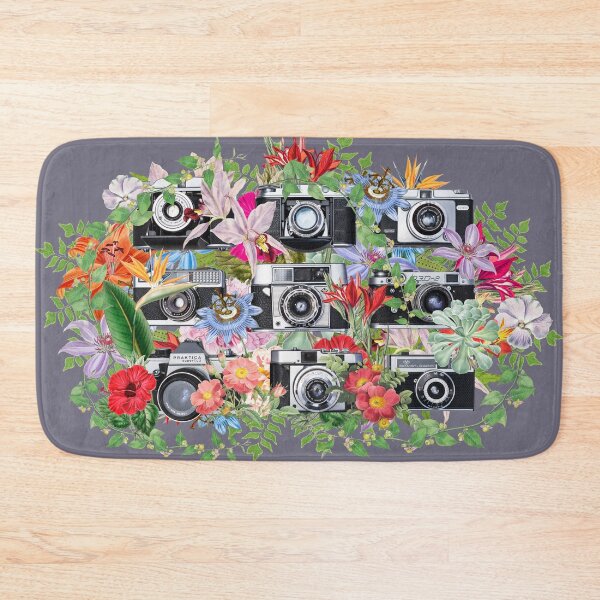 Item preview, Cool Selection Of Retro Cameras, I Love Photography, Oval Shape Vintage Cameras And Beautiful Flowers designed and sold by TrulyEpoque.