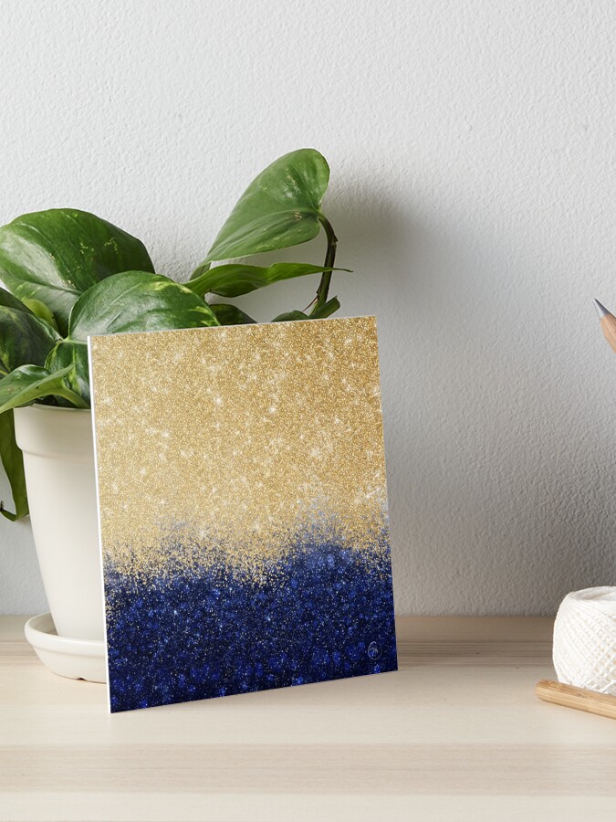 Gold Blue Glitter Ombre Luxury Design Greeting Card for Sale by  NdesignTrend