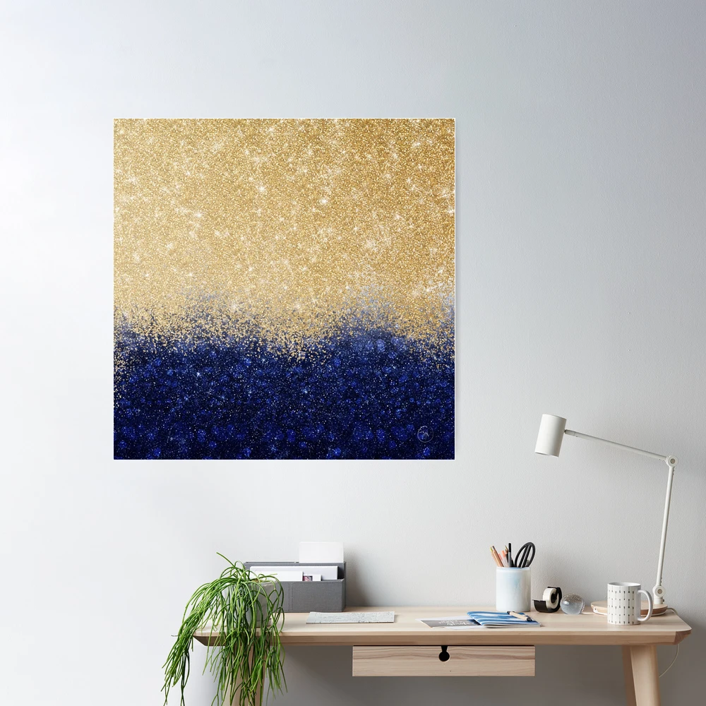 Gold Blue Glitter Ombre Luxury Design Greeting Card for Sale by  NdesignTrend