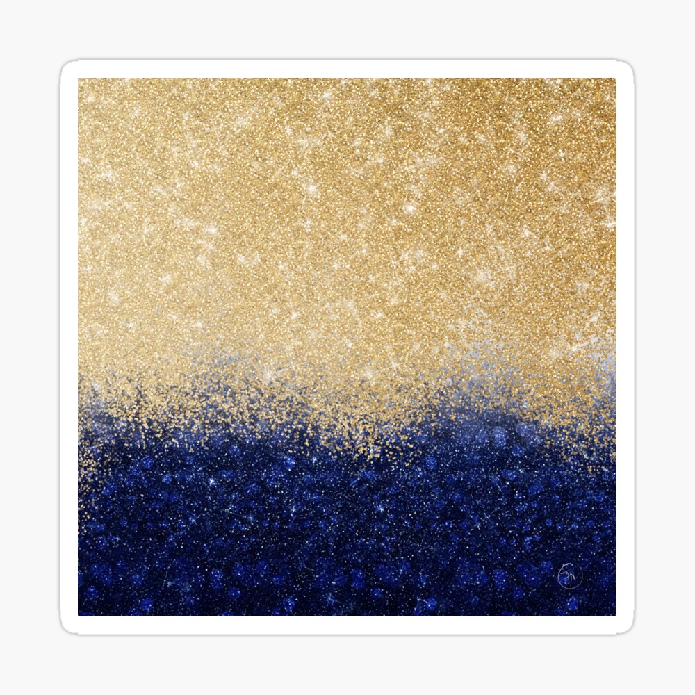 Gold Blue Glitter Ombre Luxury Design