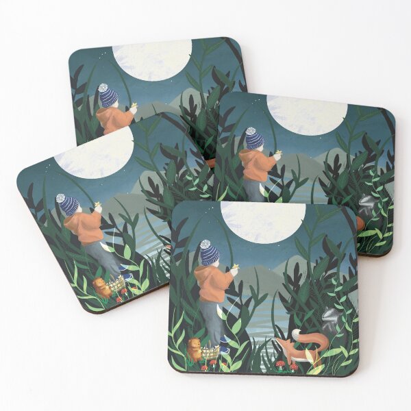 Item preview, Woodland animals together in the forest, collecting stars at moonlight with their friends boy.  designed and sold by launic1988.