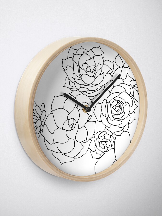 Reloj «Suculentas mínimas negras» de R-A-creators | Redbubble