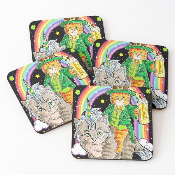 Item preview, Leprechaun Cat Riding Unicorn Cat Caticorn St Patricks Day designed and sold by DavidBenson47.