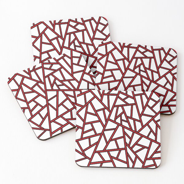 Item preview, Abstract geometric pattern - red and white. designed and sold by K.S ART.