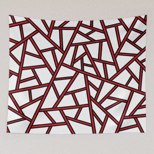 Item preview, Abstract geometric pattern - red and white. designed and sold by K.S ART.