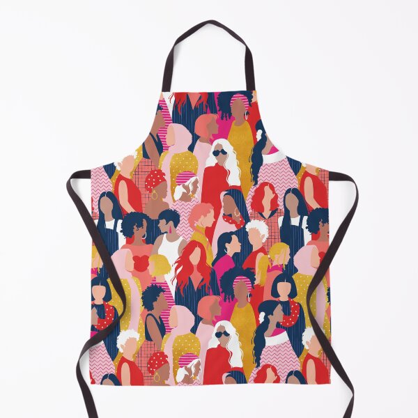 Item preview, Every day we glow International Women's Day// midnight navy blue background pastel and fuchsia pink coral vivid red and gold humans designed and sold by SelmaCardoso.