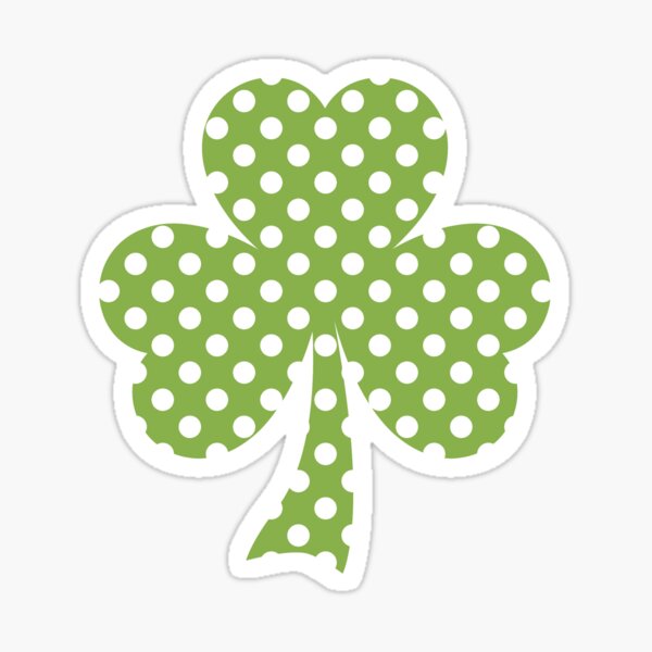 Greenery Shamrock Clover Polka dots St. Patricks Day Sticker