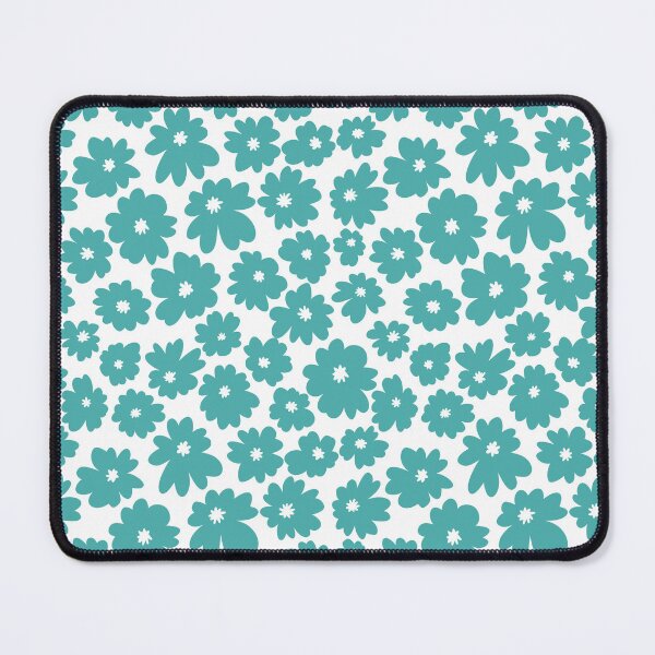 Item preview, Blue Green Swirly Wildflowers Pattern designed and sold by RihabPrint.