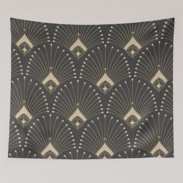 Item preview, Gatsby Art Deco Gold Palm On Dark Background designed and sold by Vic Torys ☆.