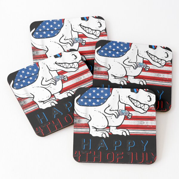 Item preview, T Rex Dinosaur Video Gamer Happy 4th of July American Flag designed and sold by jasanlevester6.