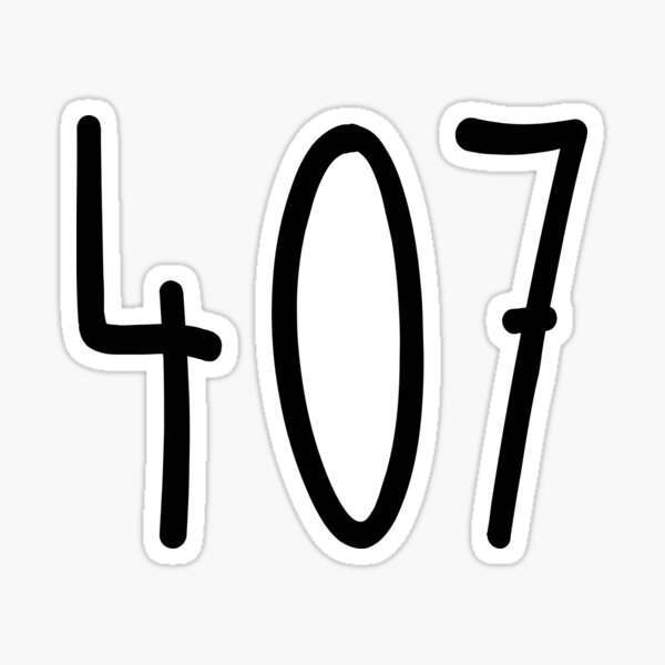  407 area code zip code location black and white sticker by wa ka ne