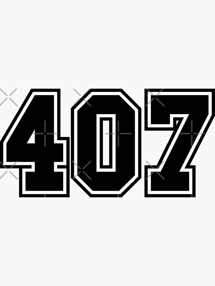 407 Area Code Zip Code Location Black And White Sticker For Sale By   Bg,f8f8f8 Flat,750x,075,f Pad,750x1000,f8f8f8 