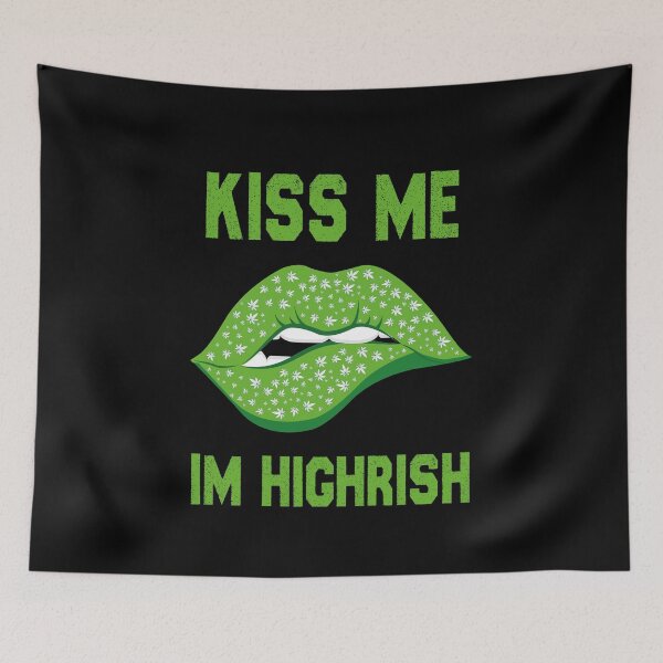 Item preview, Kiss Me Im Highrish St Patricks Day Funny 420 Weed Marijuana designed and sold by ART-SOUF.