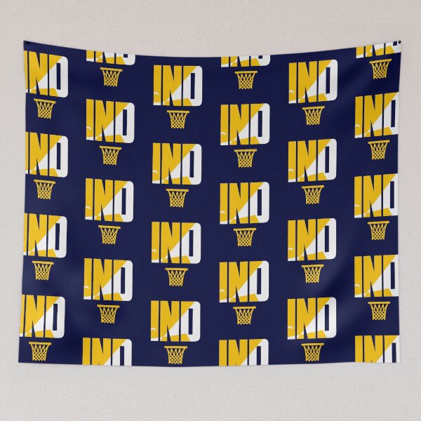 Item preview, IND Retro Basketball Art Blue designed and sold by concordbred.