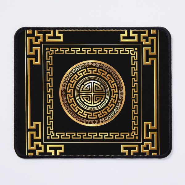 Item preview, Greek Key Meander Black Gold Large designed and sold by Yiorgos Designs.