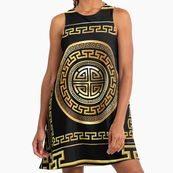 black and gold grecian dress Greek Goddess Costume S/M / Black/Gold main image 0