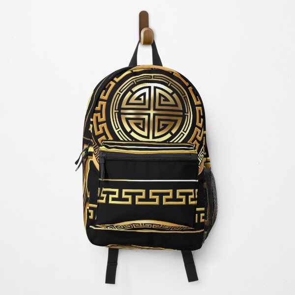 Item preview, Greek Key Meander Black Gold Large designed and sold by Yiorgos Designs.