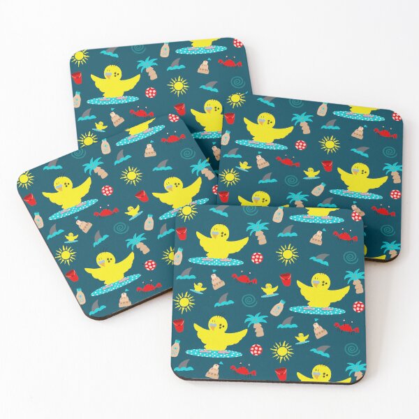 Item preview, Surfing Budgie Pattern designed and sold by HalloMolly.