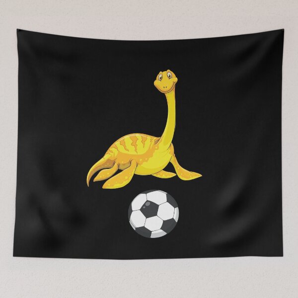 Artikelvorschau, Dinosaurier, der Fußball spielt, lustige gute Dinosaurier-Fußball-Liebhaber-gelbe nette Dinosaurier-Fußball-Kunst entworfen und verkauft von pedrored369.