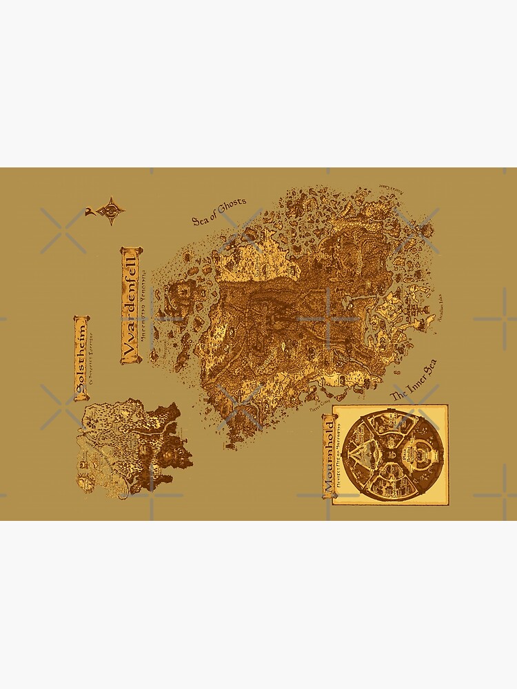 Aged Scrolls Fantasy Map, Vector Minimalist Ancient RPG DnD Tamriel Elder  ESO Online Summerset Spiral Notebook for Sale by SugaredTea