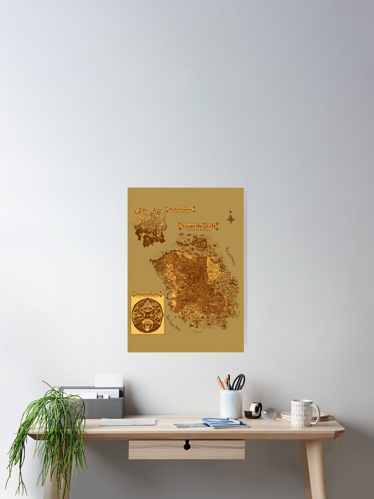 Aged Scrolls Fantasy Map, Vector Minimalist Ancient RPG DnD Tamriel Elder  ESO Online Summerset Spiral Notebook for Sale by SugaredTea