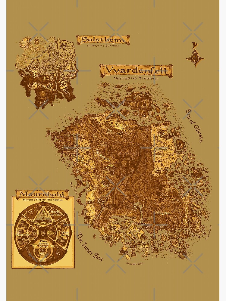 Aged Scrolls Fantasy Map, Vector Minimalist Ancient RPG DnD Tamriel Elder  ESO Online Summerset Spiral Notebook for Sale by SugaredTea