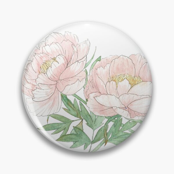 Item preview, Pair of Peonies Watercolor Illustration designed and sold by Danica Templeton.