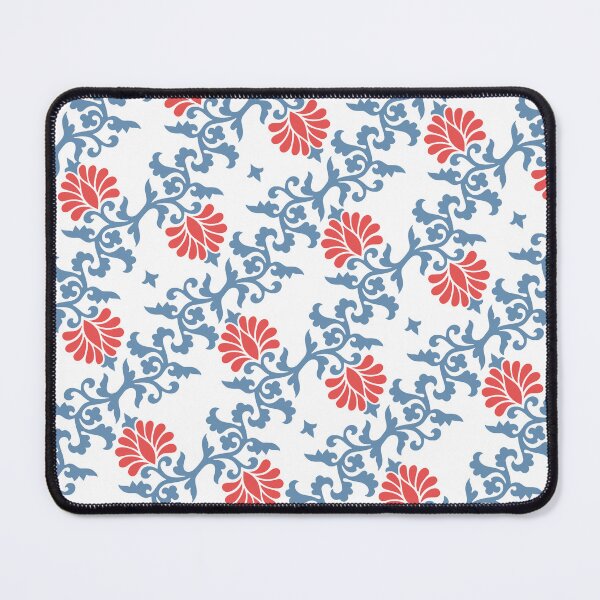 Item preview, Retro floral pattern. Hot pink and dusty blue designed and sold by i-cottagedesign.