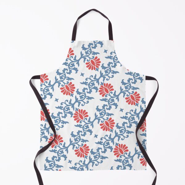 Item preview, Retro floral pattern. Hot pink and dusty blue designed and sold by i-cottagedesign.