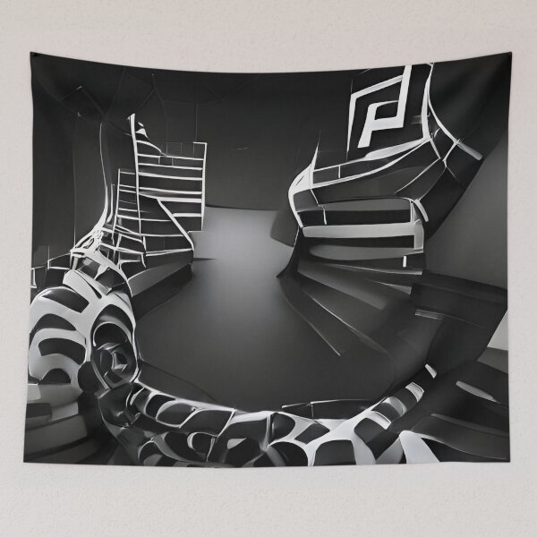 Item preview, black and white multi-directional loop stairs designed and sold by Mad-Boy.