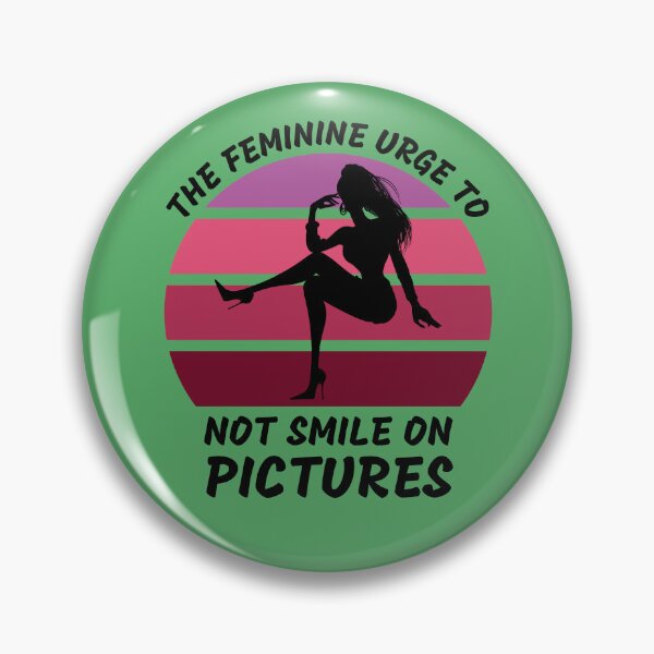 Item preview, The Feminine Urge To Not Smile On Pictures Pink Retro Sunset In Green designed and sold by LuckyKermit.
