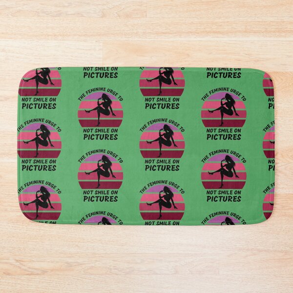 Item preview, The Feminine Urge To Not Smile On Pictures Pink Retro Sunset In Green designed and sold by LuckyKermit.