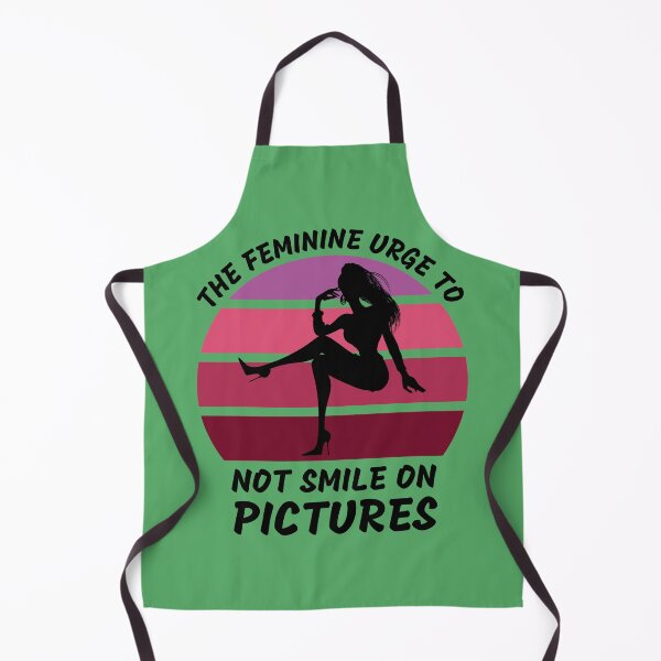 Item preview, The Feminine Urge To Not Smile On Pictures Pink Retro Sunset In Green designed and sold by LuckyKermit.