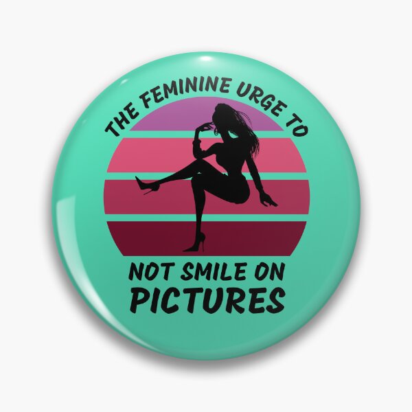 Item preview, The Feminine Urge To Not Smile On Pictures Pink Retro Sunset In Blue designed and sold by LuckyKermit.