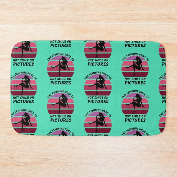Item preview, The Feminine Urge To Not Smile On Pictures Pink Retro Sunset In Blue designed and sold by LuckyKermit.