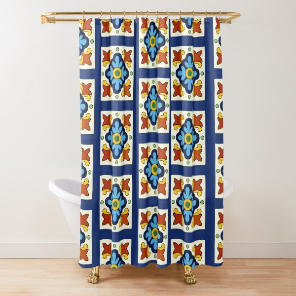 Talavera Playful Green Dot Shower Curtain