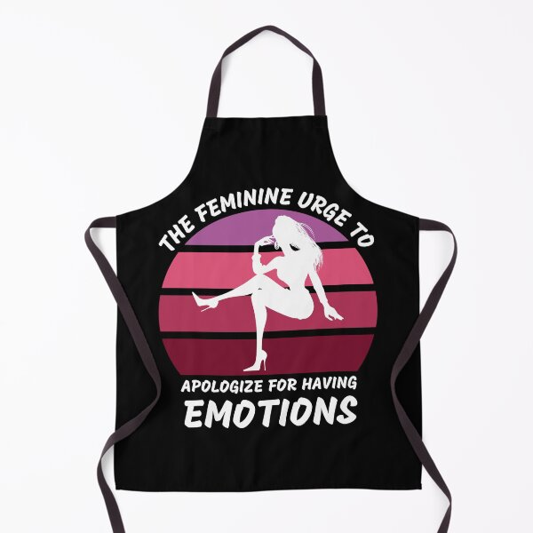 Item preview, The Feminine Urge To Apologize For Having Emotions Pink Retro Sunset In Black designed and sold by LuckyKermit.