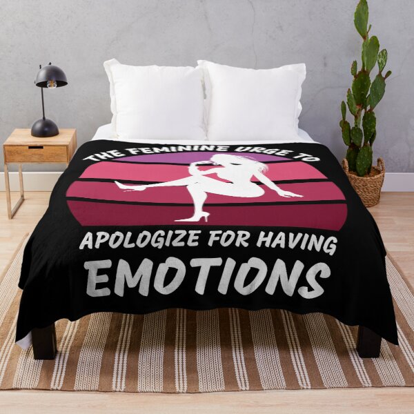 Item preview, The Feminine Urge To Apologize For Having Emotions Pink Retro Sunset In Black designed and sold by LuckyKermit.