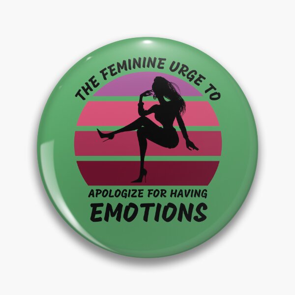 Item preview, The Feminine Urge To Apologize For Having Emotions Pink Retro Sunset In Green designed and sold by LuckyKermit.